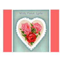 Carte postale de coeur et de roses