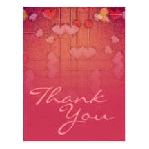 Carte postale de coeurs de Merci