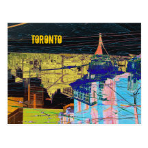 carte postale de collage de Toronto de nuit