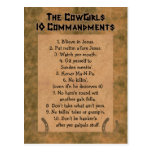 CARTE POSTALE de commandements des cow-girls 10