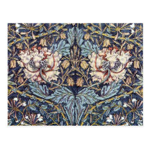 Carte postale de conception de textile de chèvrefe