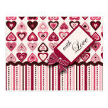 Carte postale de confection de coeurs