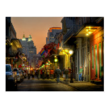 Carte postale de coucher du soleil de rue de Bourb