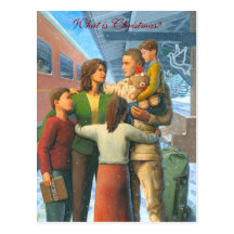 Carte postale de départ de Noël