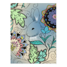 Carte postale de dissimulation de lapin