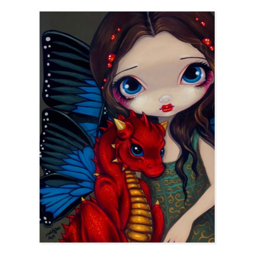 Carte postale "de dragon rouge de bébé"