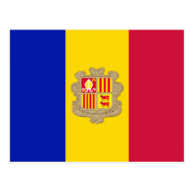 Carte postale de drapeau de l'Andorre