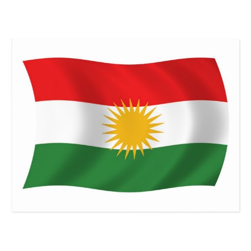 Carte postale de drapeau du Kurdistan