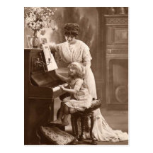 Carte postale de enseignement vintage de musique d