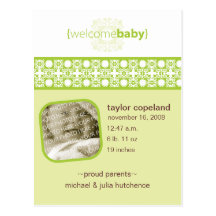 Carte postale de faire-part de naissance de plaisi