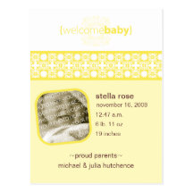Carte postale de faire-part de naissance de plaisi