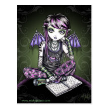 Carte postale de fée d'Emo à ailes par batte IPod 