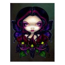 Carte postale "de fée noire d'orchidée"