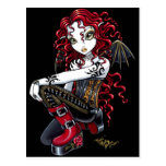 Carte postale de féerie tatouée par rouge de Terri