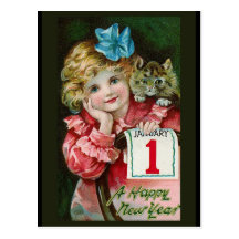 Carte postale "de fille de bonne année"