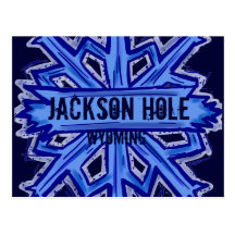 Carte postale de flocon de neige de Jackson Hole W