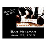 Carte postale de garçon de Mitzvah de barre de Dav