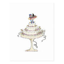 Carte postale de gâteau de mariage de Las Vegas