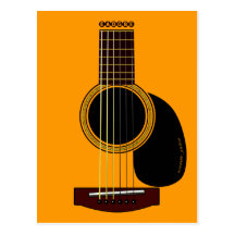 carte postale de guitare acoustique