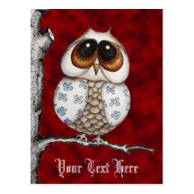 Carte postale de Halloween de hibou