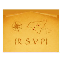 Carte postale de la carte RSVP de trésor