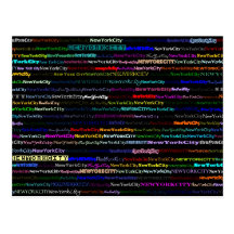 Carte postale de la conception I des textes de New