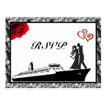 Carte postale de la croisière RSVP de mariage