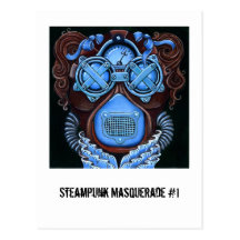 Carte postale de la mascarade #1 de Steampunk