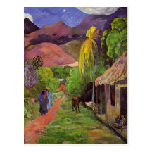 Carte postale de la "rue De Tahiti" - Paul Gauguin