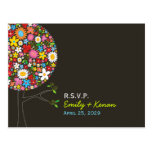 carte postale de l'arbre RSVP de bruit de fleurs d