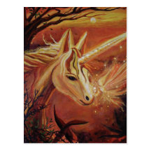 Carte postale de licorne et de fée "trouvant le ch