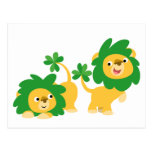 Carte postale de lions de bande dessinée du jour d cartes postales