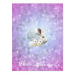 Carte postale de magie de lapin de Pâques