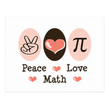 Carte postale de maths d'amour de paix