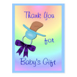 Carte postale de Merci de Binkie de bébé - personn