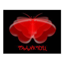 Carte postale de Merci de coeurs de papillon
