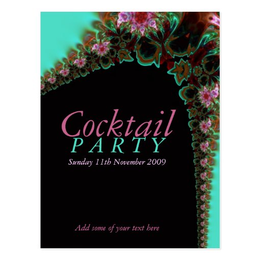 Carte postale de modèle d'invitation de cocktail