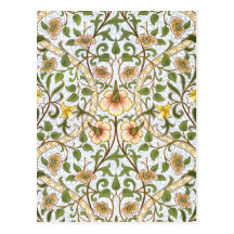Carte postale de motif de chintz de jonquille de W