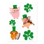 Carte postale de musiciens du jour de St Patrick p cartes postales