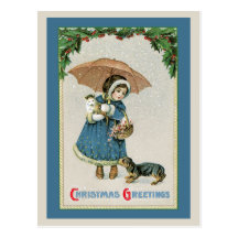 Carte postale de Noël :  Carte postale vintage de 