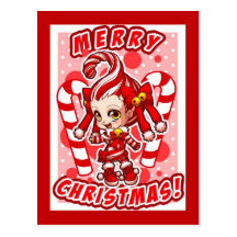 carte postale de Noël de Candycane-chan