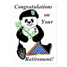 Carte postale de panda de jour de forces armées