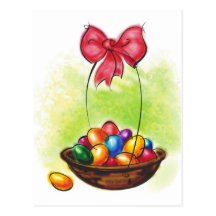 carte postale de panier de Pâques