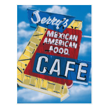 Carte postale de peinture de wagon-restaurant du c