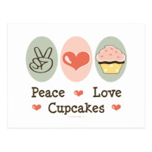 Carte postale de petits gâteaux d'amour de paix