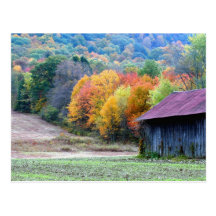 Carte postale de photographie de nature de grange 