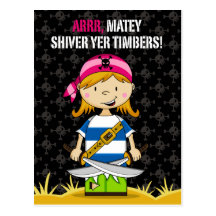 Carte postale de pirate de fille