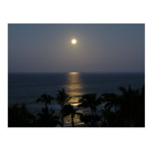 Carte postale de pleine lune de lever de la lune d
