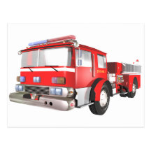 Carte postale de pompe à incendie