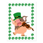 Carte postale de porc de violoniste du jour de St  cartes postales